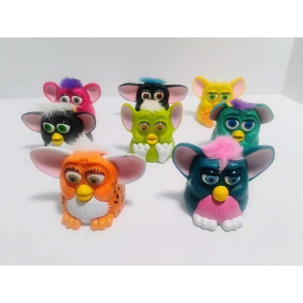 1998 VINTAGE MCDONALDS TIGER HAPPY MEAL TOYS FURBY 8 PC LOT 1 FROM EACH SERIES